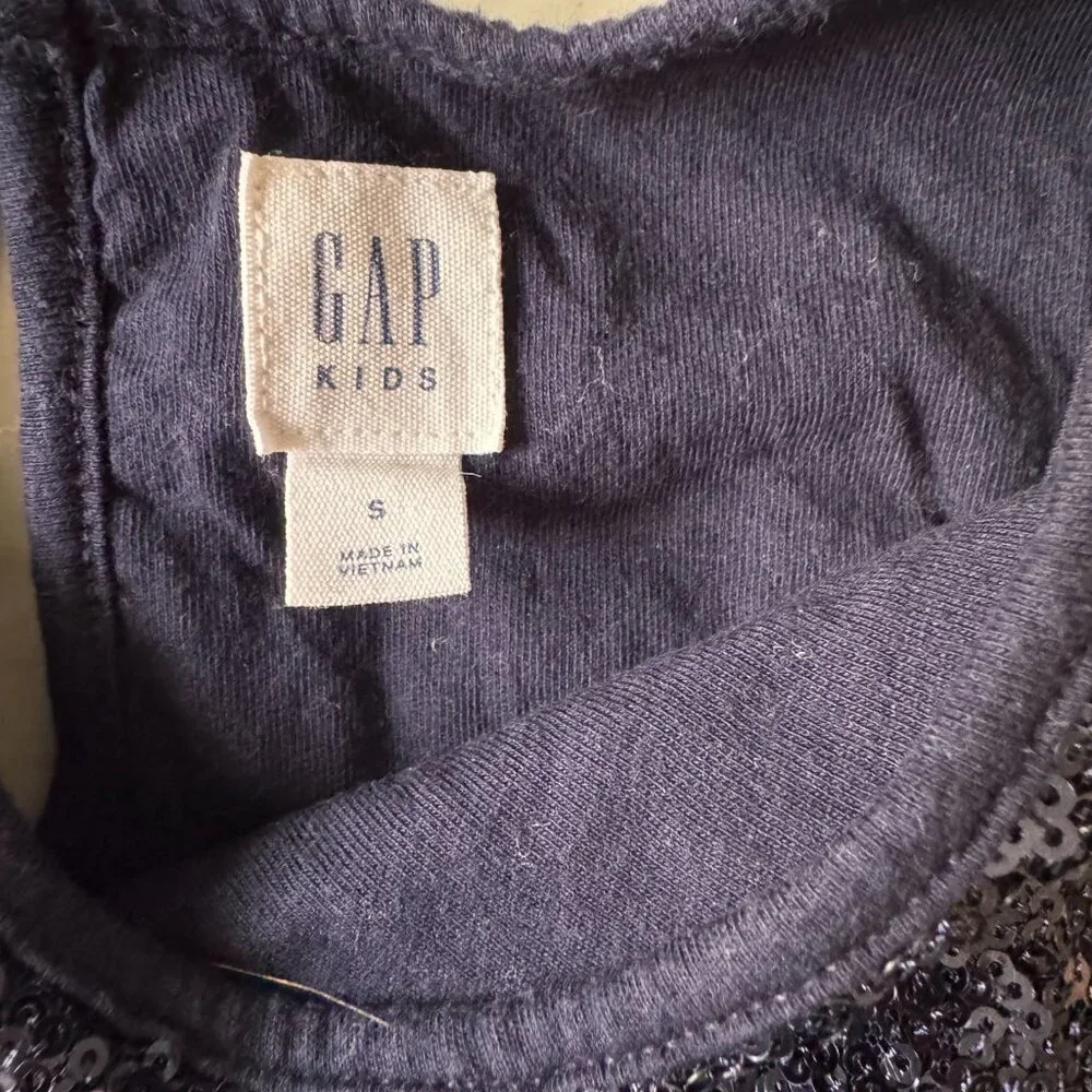 Gap Girls Sequin Dress Navy Blue Size Small Holiday Christmas New Years